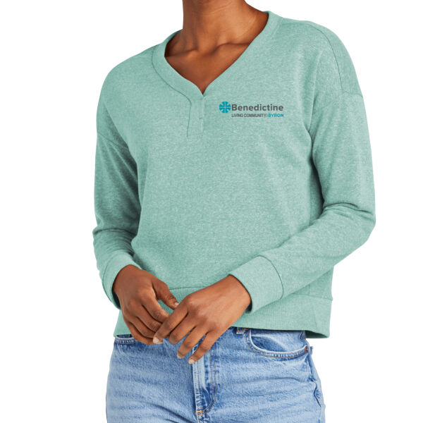 District® Women’s Perfect Tri® Fleece V-Neck Sweatshirt - Embroidered Logo Thumbnail