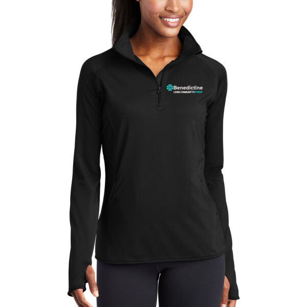 Sport-Tek Ladies Sport Wick Stretch 1/2 Zip Pullover - Embroidered Logo Thumbnail
